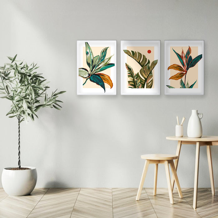 Cuadro Trio Plantas Coloridas