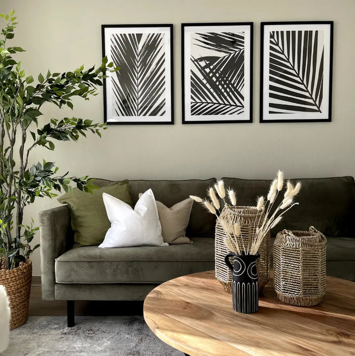 Cuadro Trio Negro Palmas BN