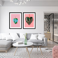 Cuadro Duo Negro Hojas Pintura