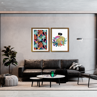 Cuadro Duo Dorado Tigre Fluor