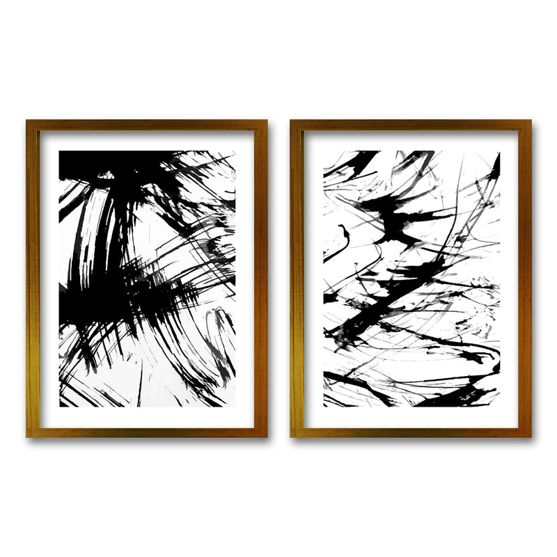 Cuadro Duo Negro Abstract Brush