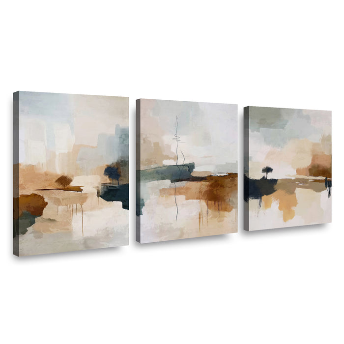 Canvas Trio Pinceladas Escurridas