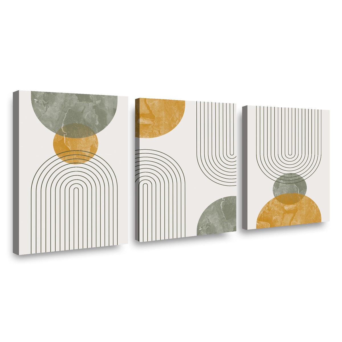 Canvas Trio Líneas Circulares