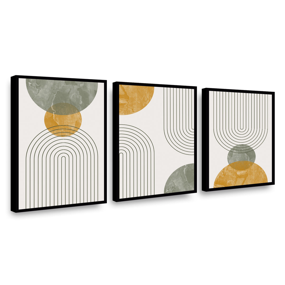 Canvas Trio Líneas Circulares