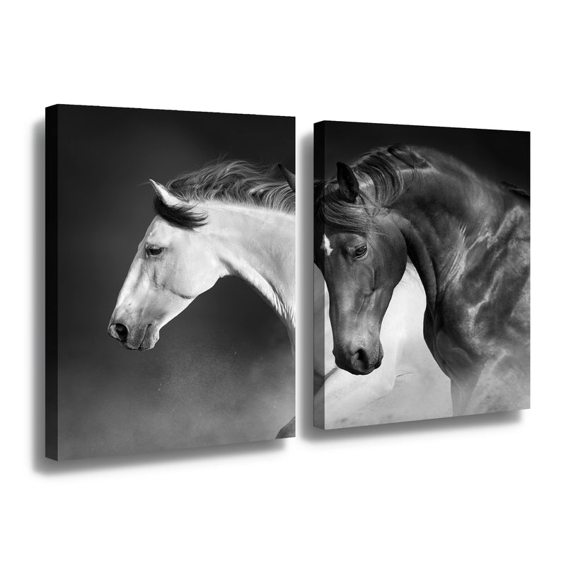 Canvas duo Caballos al trote