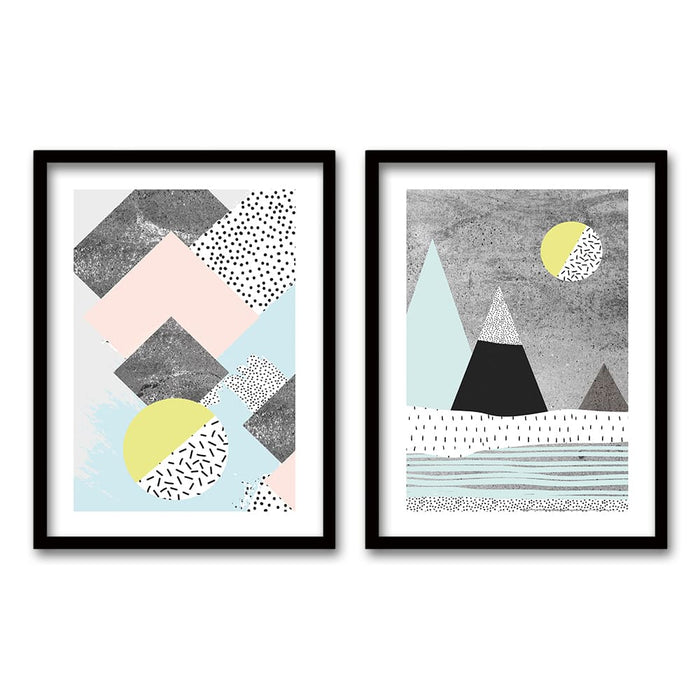Cuadro Duo Negro Montaña Lunar