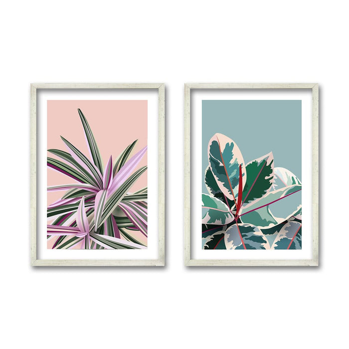 Cuadro Duo Plateado Botanica