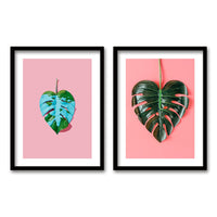 Cuadro Duo Negro Hojas Pintura