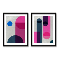 Cuadro Duo Negro Pink Geometric