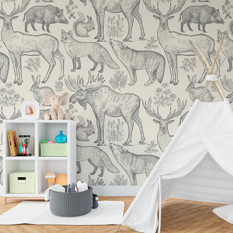 Papel Mural Animales Vintage