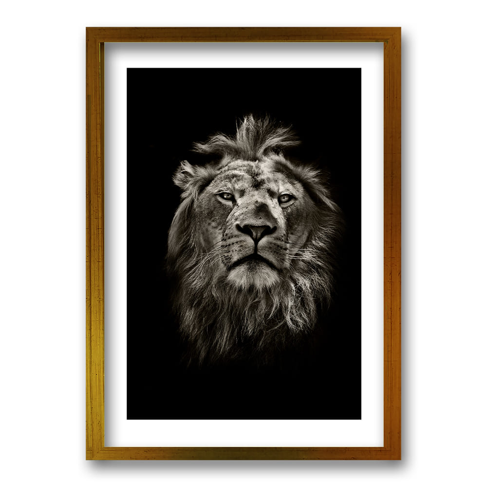 Cuadro León B/N