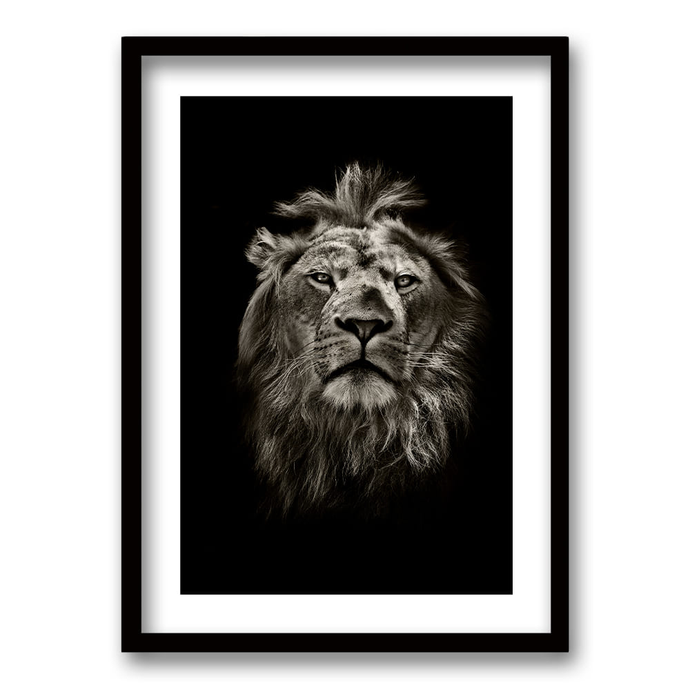 Cuadro León B/N
