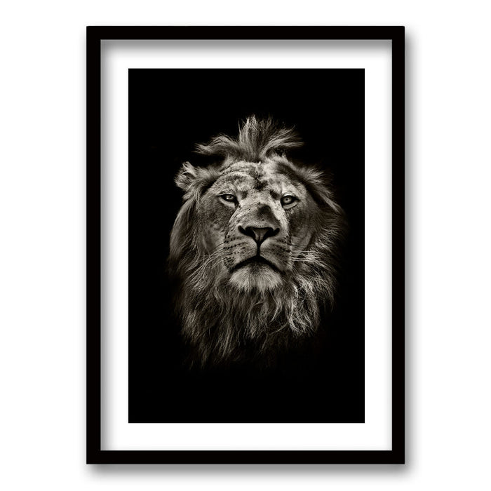 Cuadro León B/N