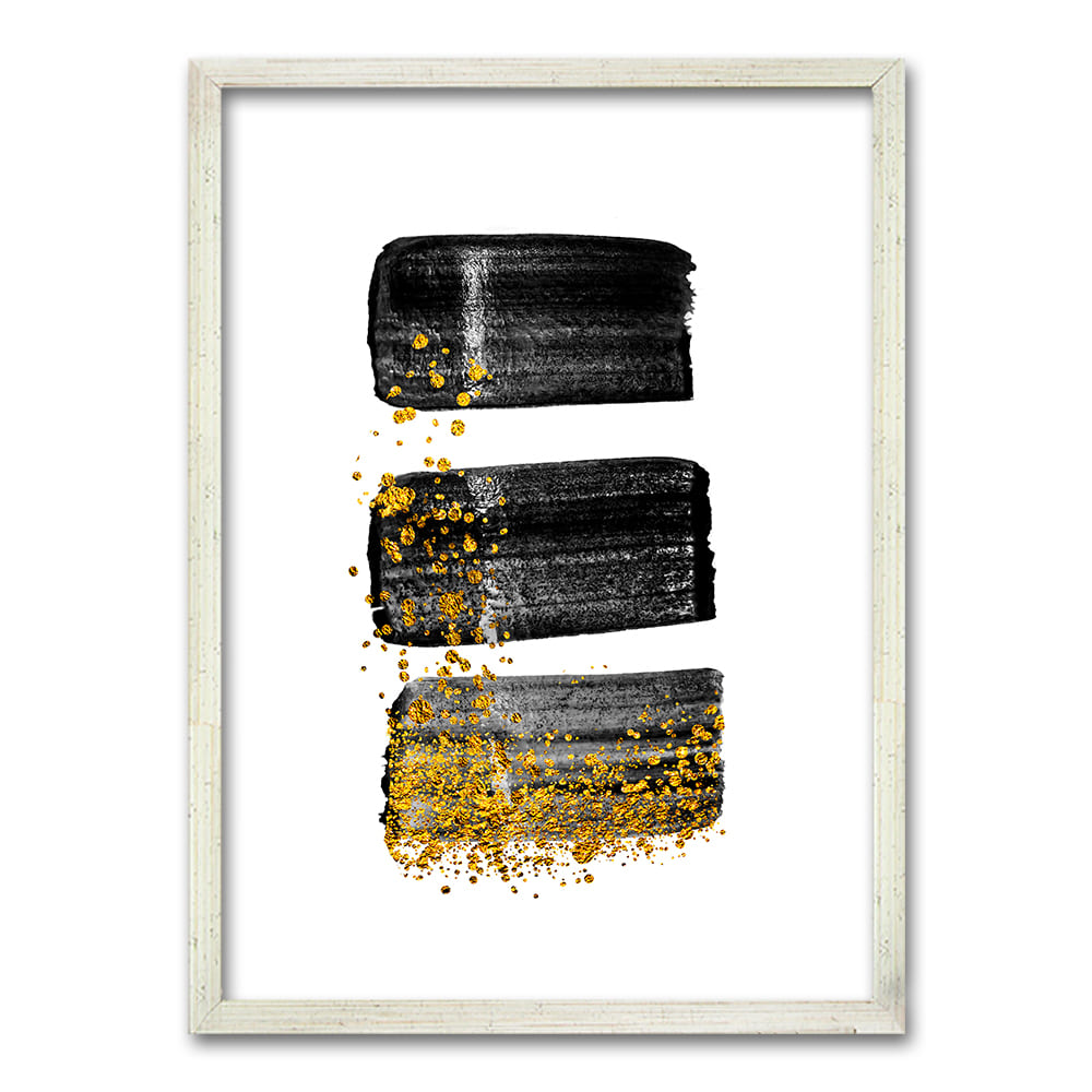 Cuadro Brush Gold Gray
