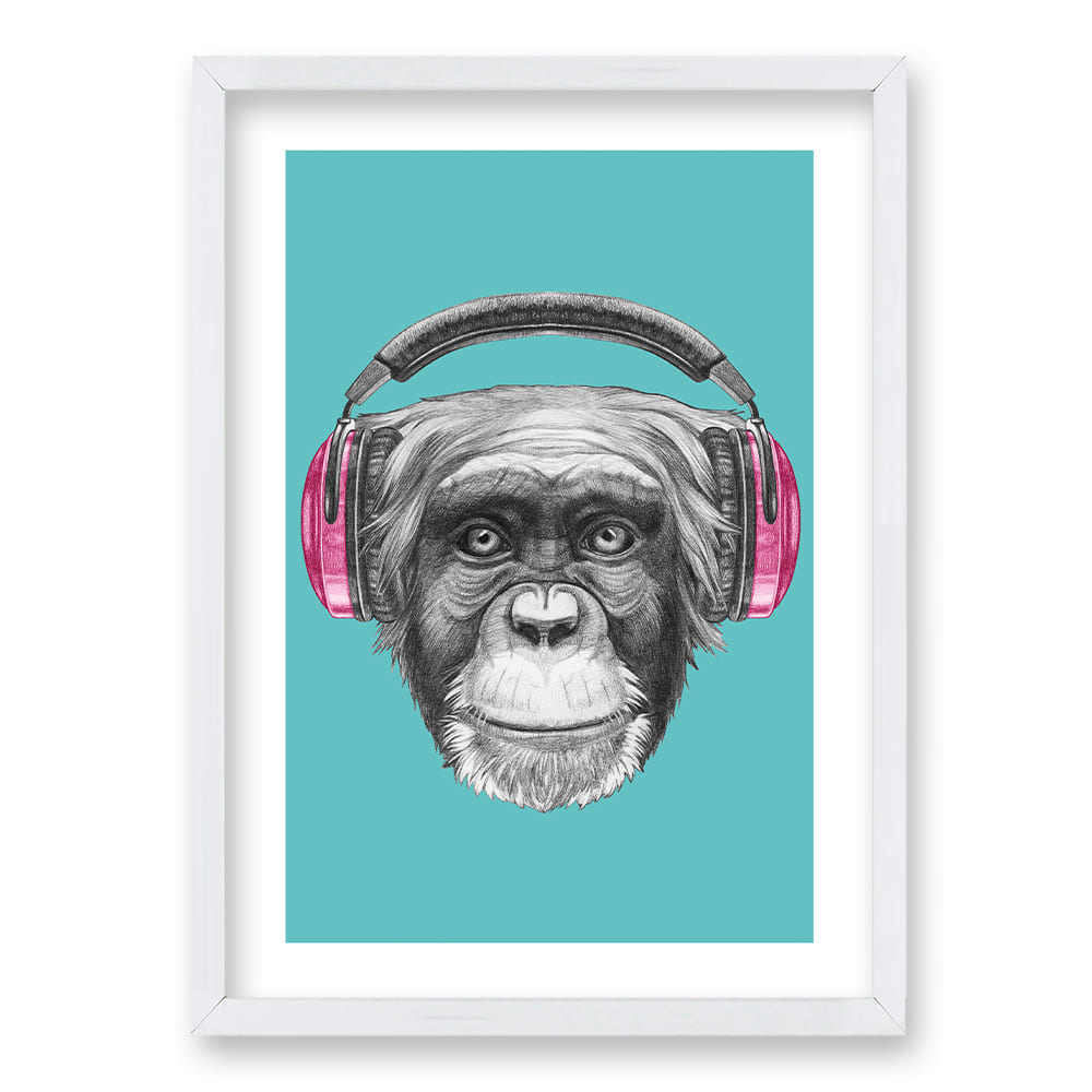 Cuadro Monkey Headphones