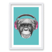 Cuadro Monkey Headphones