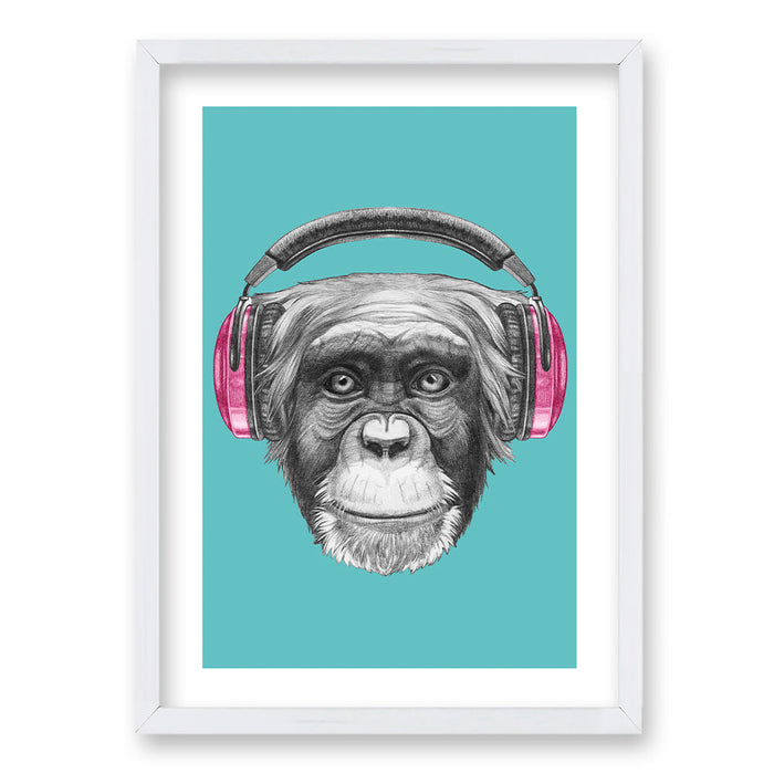 Cuadro Monkey Headphones