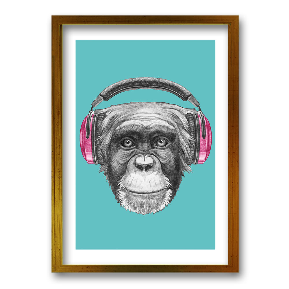 Cuadro Monkey Headphones