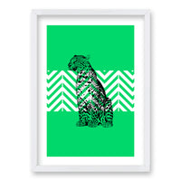 Cuadro Leopardo Verde