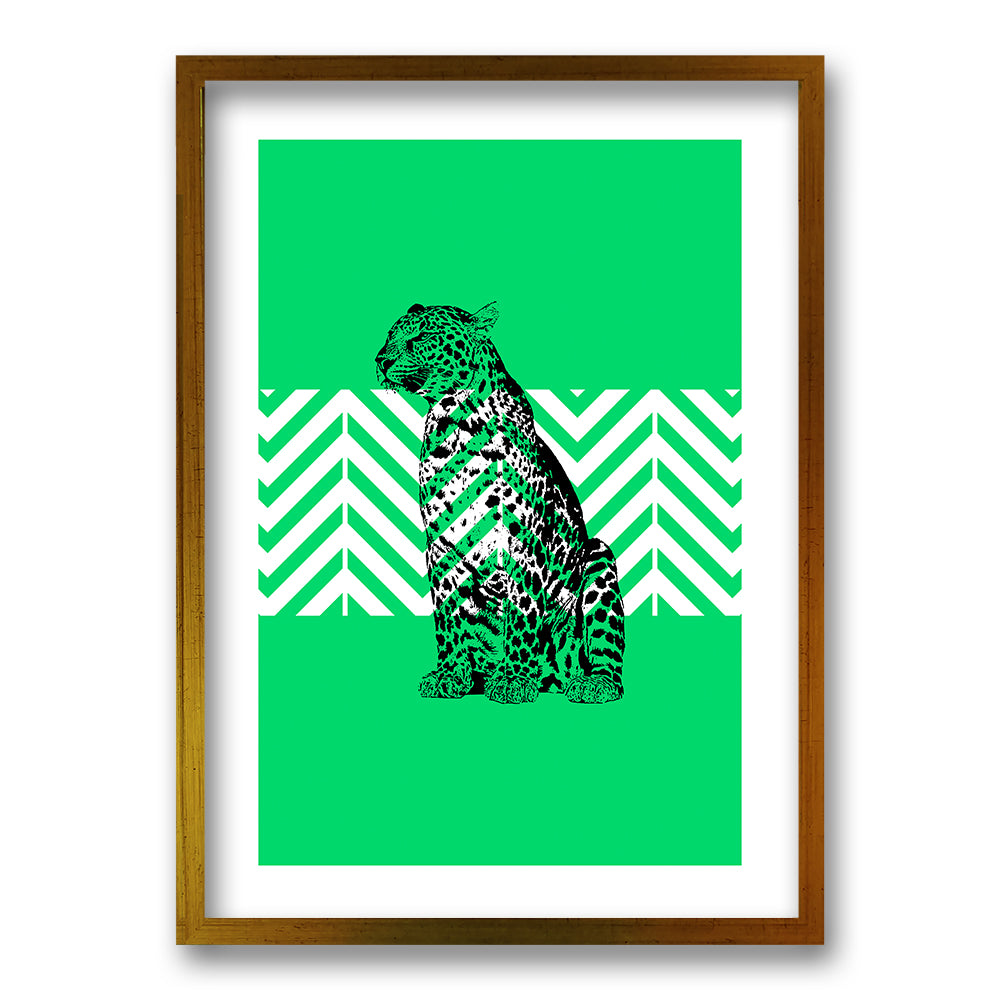 Cuadro Leopardo Verde
