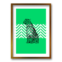 Cuadro Leopardo Verde