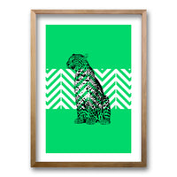 Cuadro Leopardo Verde