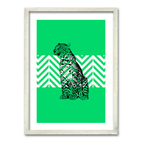Cuadro Leopardo Verde