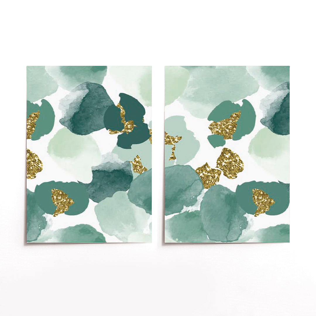 Cuadro Duo Dorado Turquoise