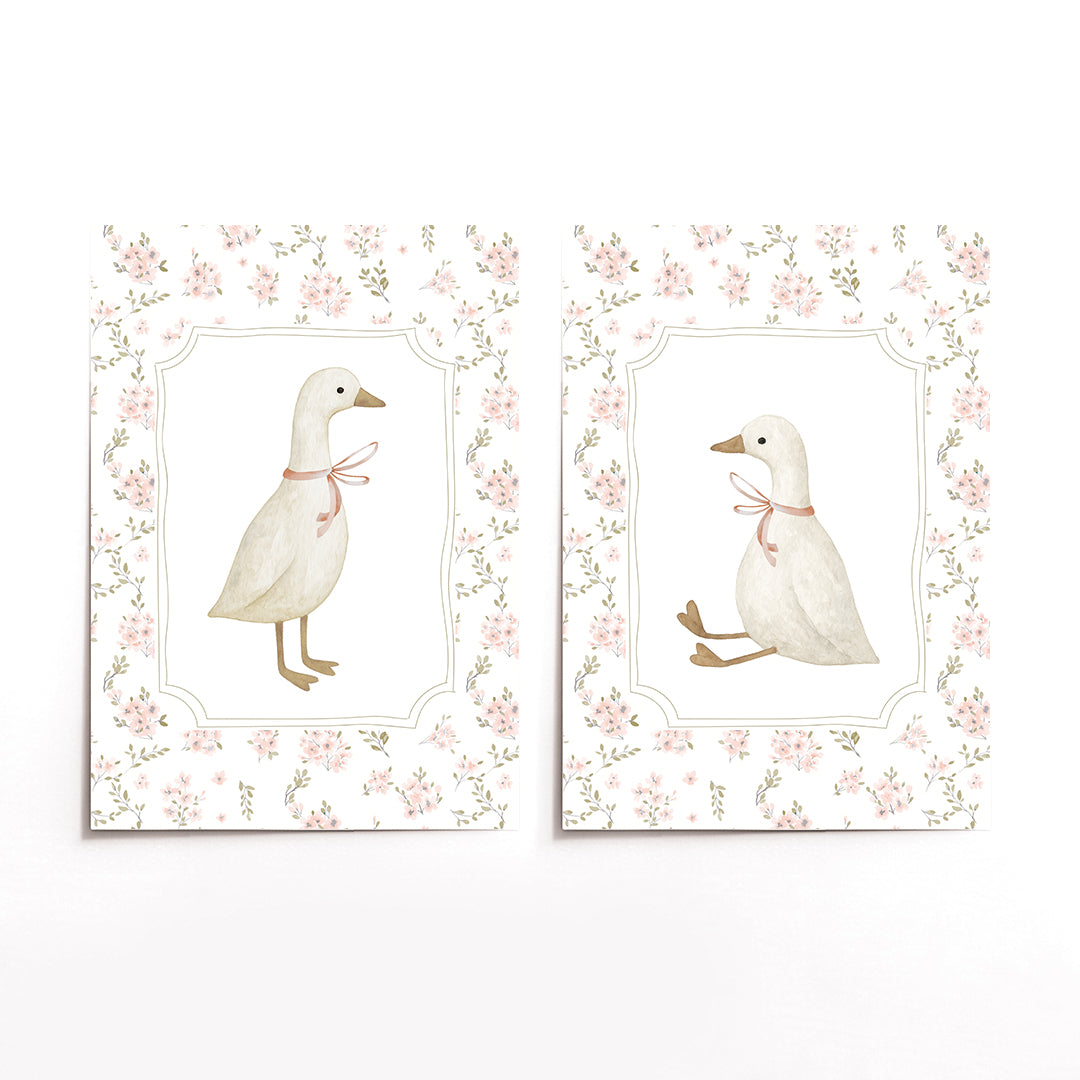 Cuadro Duo Ganso Floral