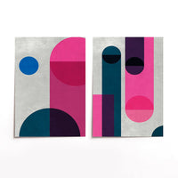 Cuadro Duo Negro Pink Geometric