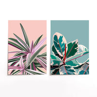 Cuadro Duo Plateado Botanica