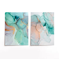 Cuadro Duo Plateado Marmol II