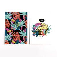 Cuadro Duo Dorado Tigre Fluor