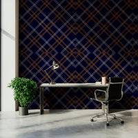 Papel Mural Rayas Escocés Azul