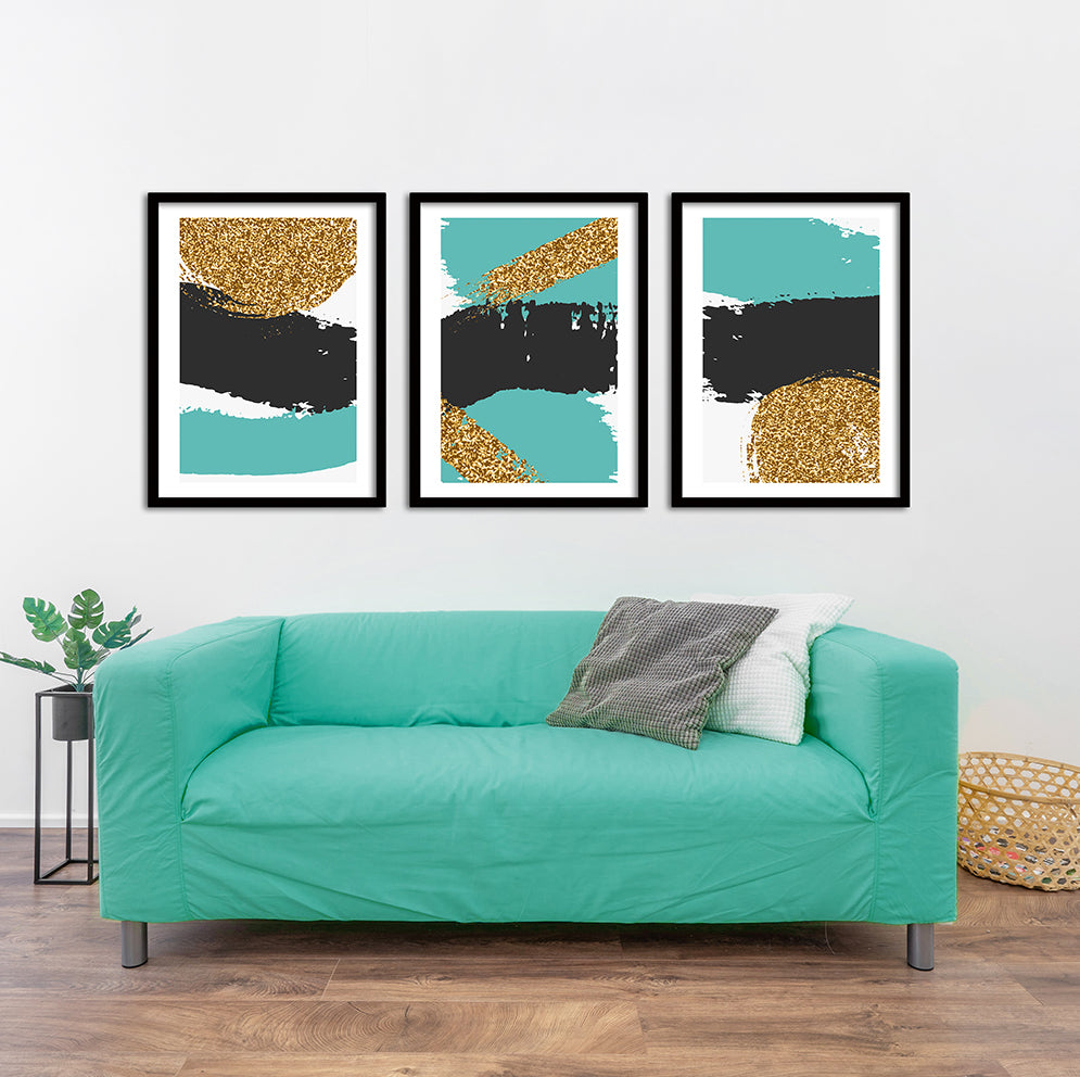 Cuadro Trio Negro Gold