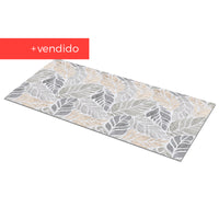 Alfombra vinílica Hojas Gris
