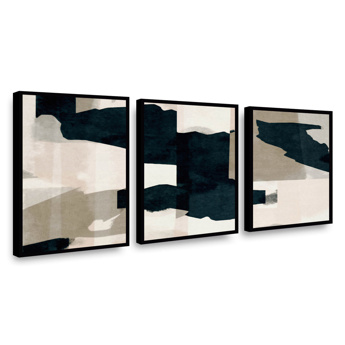 Canvas Trio Abstracto Azul