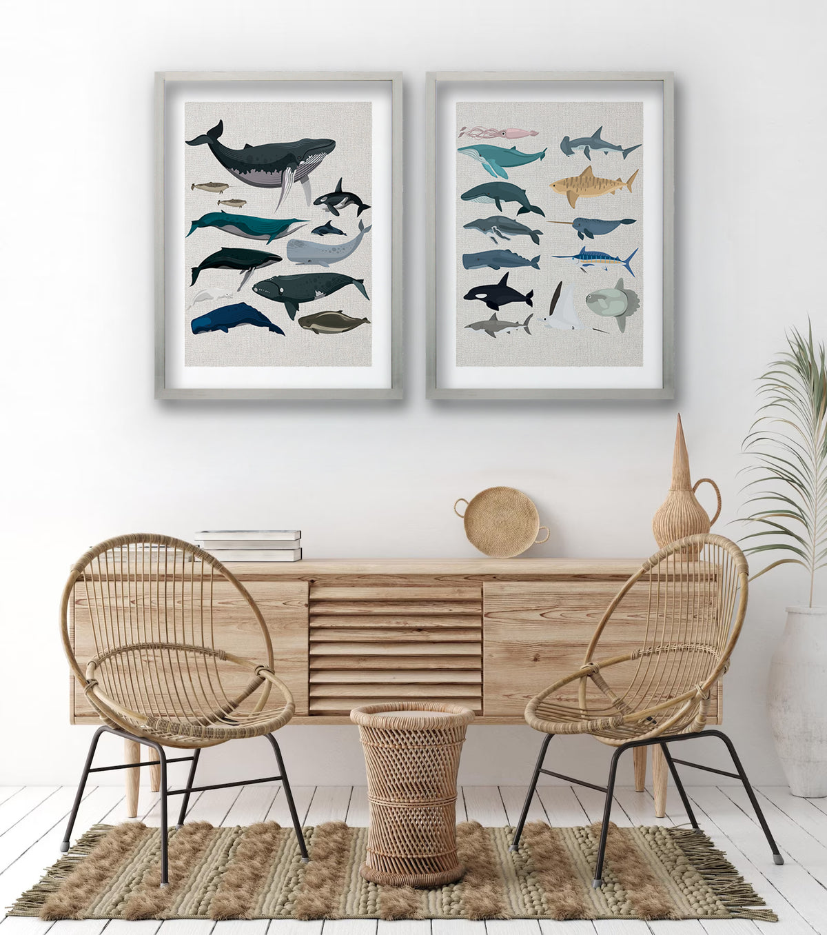 Cuadro Duo Animales Acuáticos