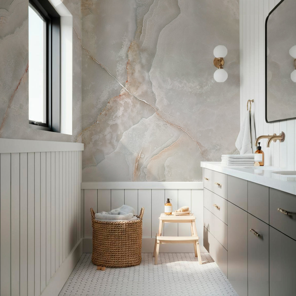 Papel Mural White Marmol