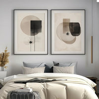 Cuadro Duo Flor Geométrica