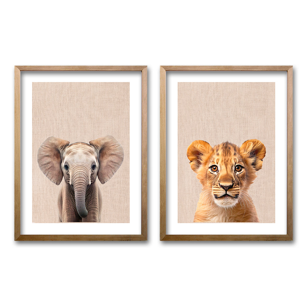 Cuadro Duo Elefante y Leon