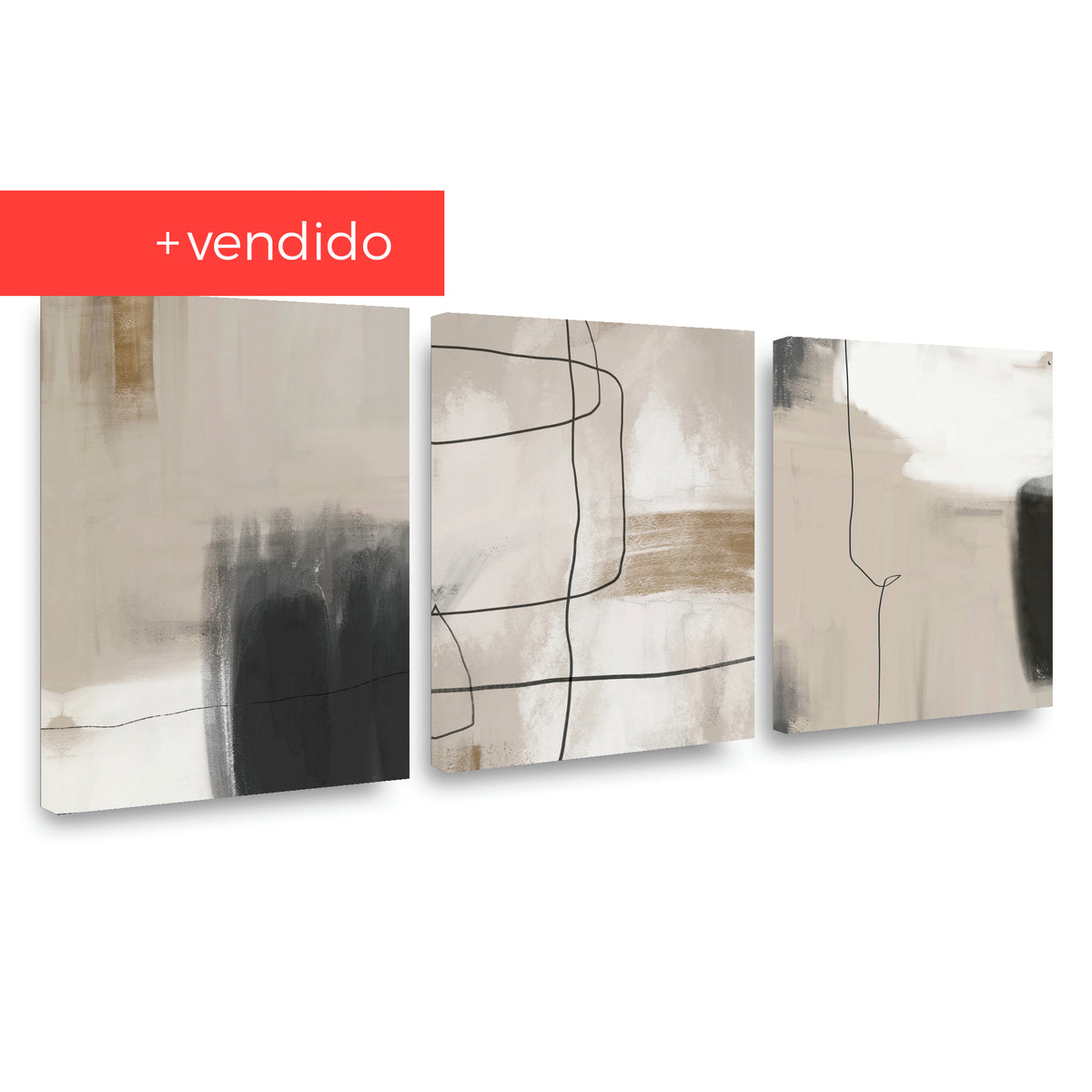 Canvas Trio Neutral Azul