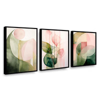 Canvas Trio Botánica Geometríca