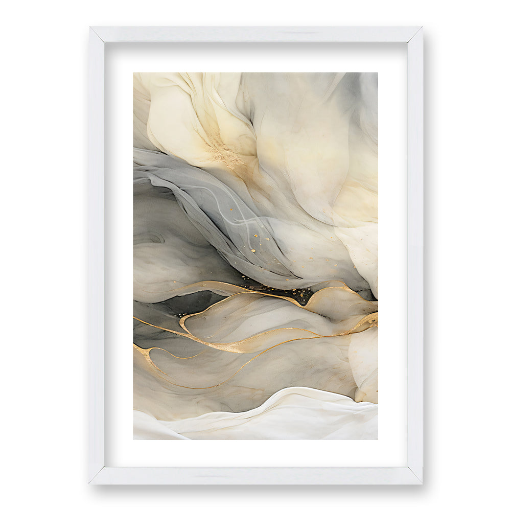 Cuadro Marmol Gris y Dorado