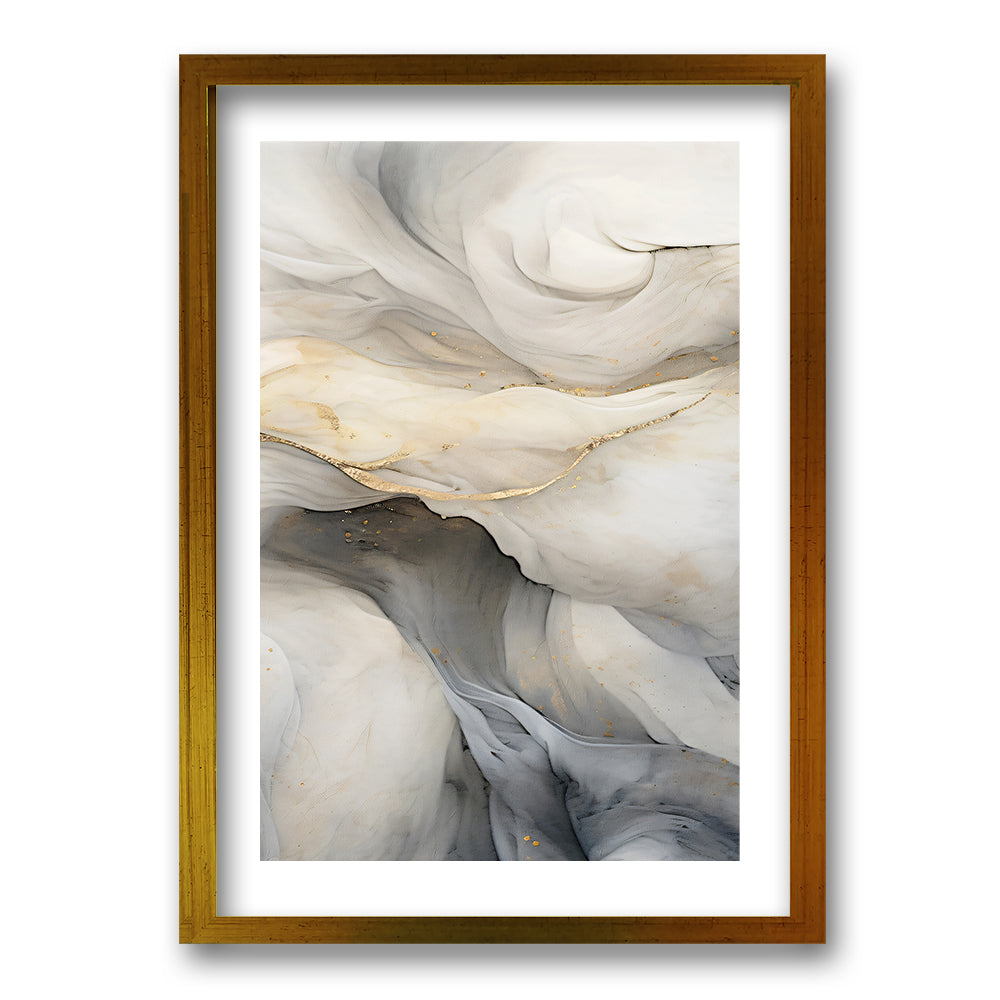 Cuadro Marmol Gris y Dorado II