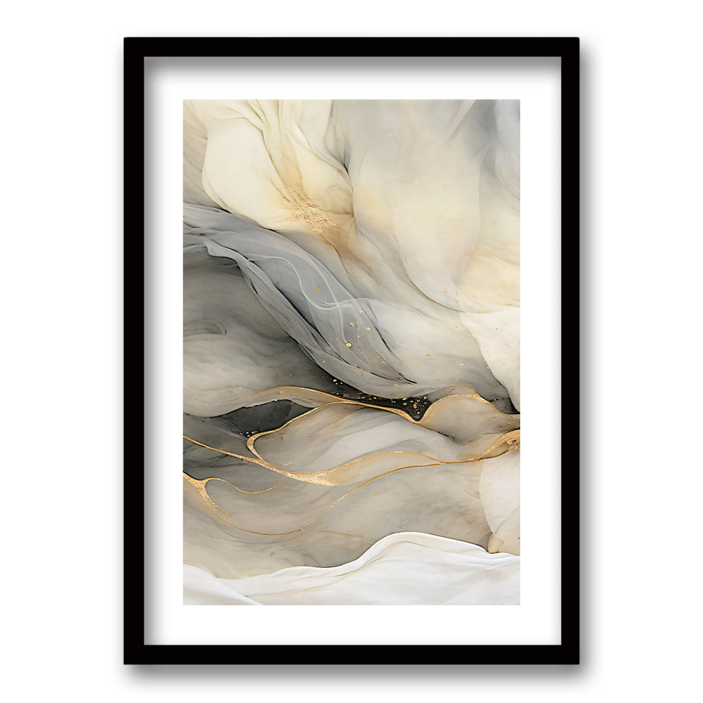 Cuadro Marmol Gris y Dorado