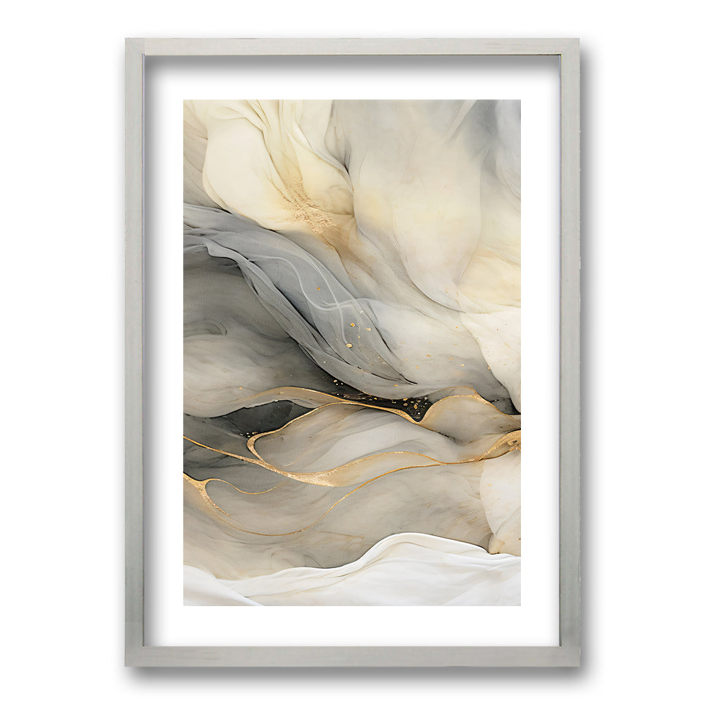 Cuadro Marmol Gris y Dorado