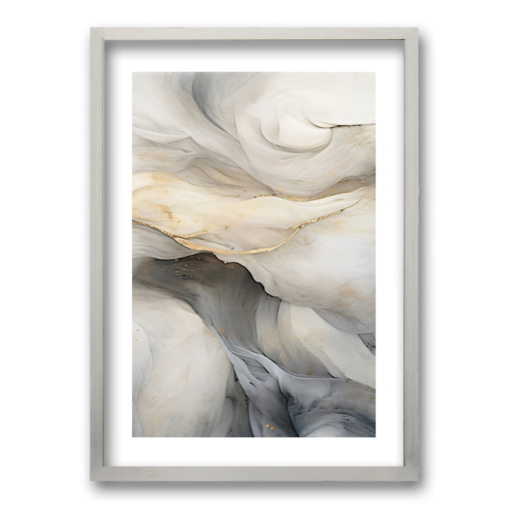 Cuadro Marmol Gris y Dorado II