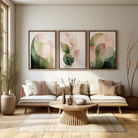 Cuadro Trio Botánica Geometríca