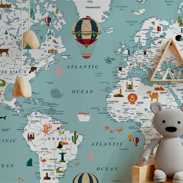 Papel Mural Mapa Kid